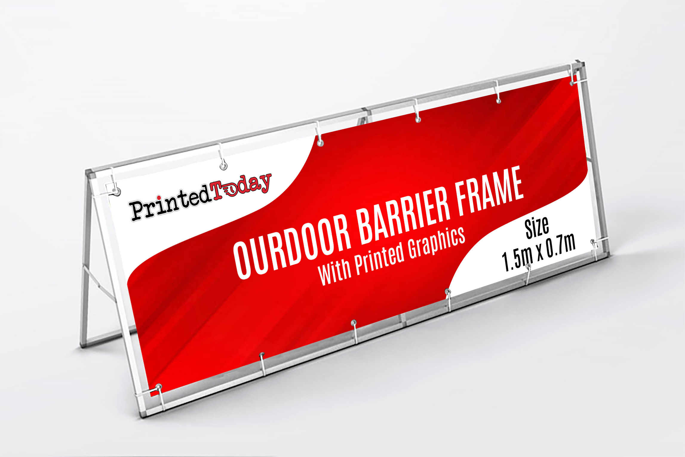 Outdoor Barrier Frame 1.5M x 0.7M (With Banner)