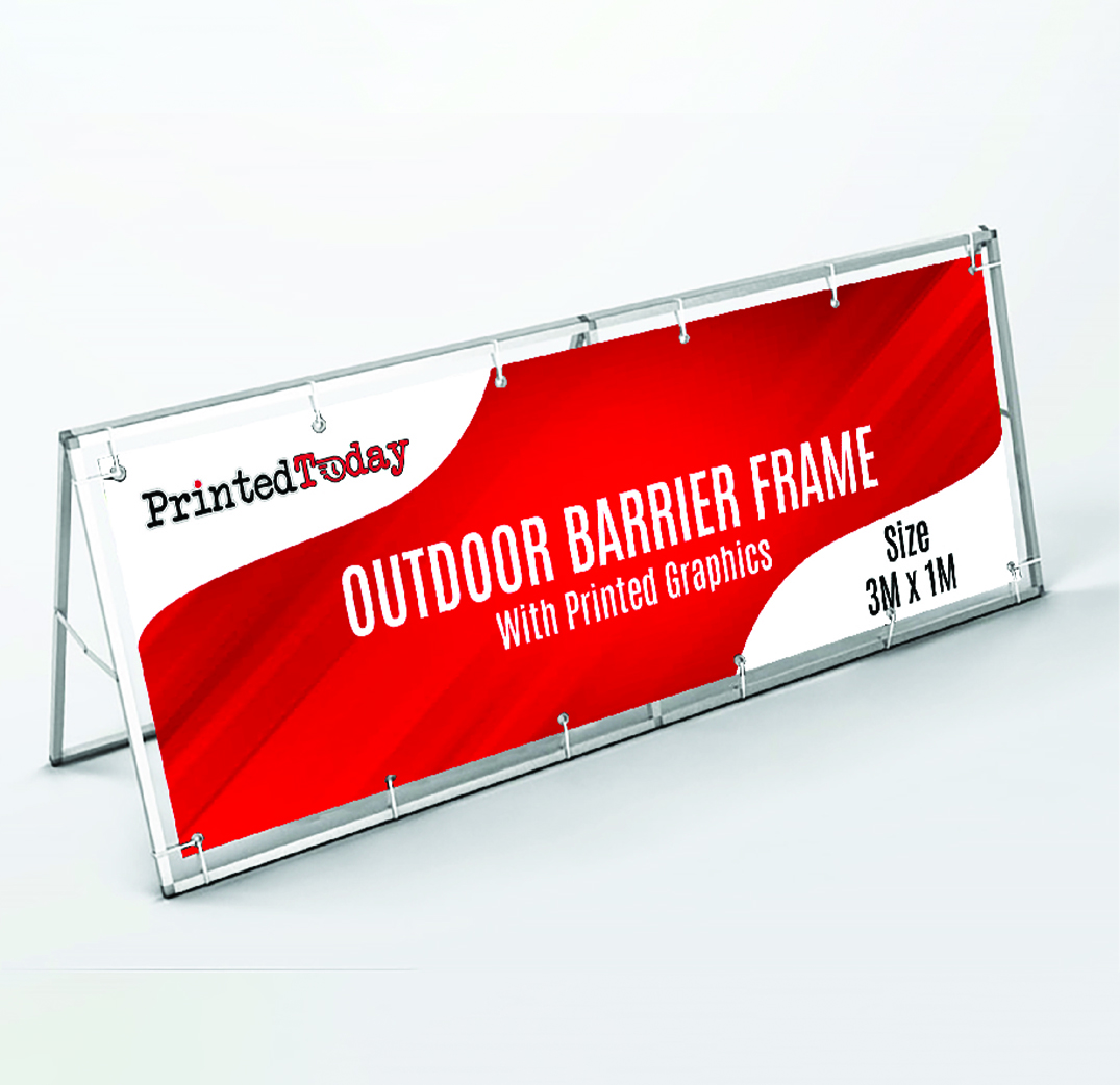 Outdoor Barrier Frame 3M x 1M (With Banner)