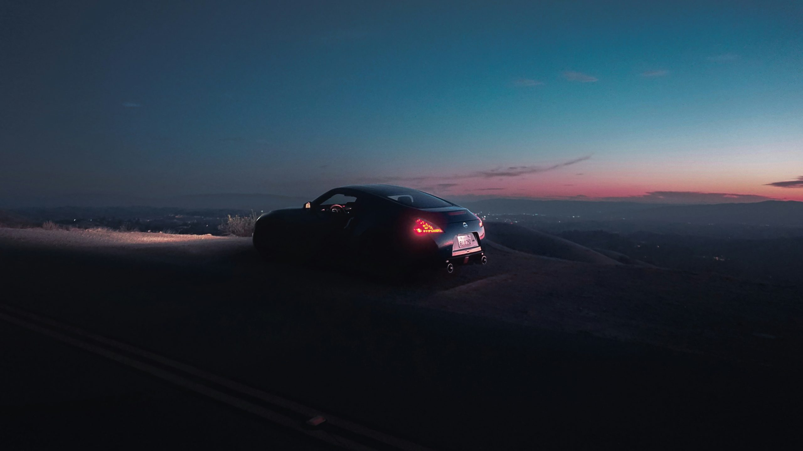 Car on a Mountain Sunset