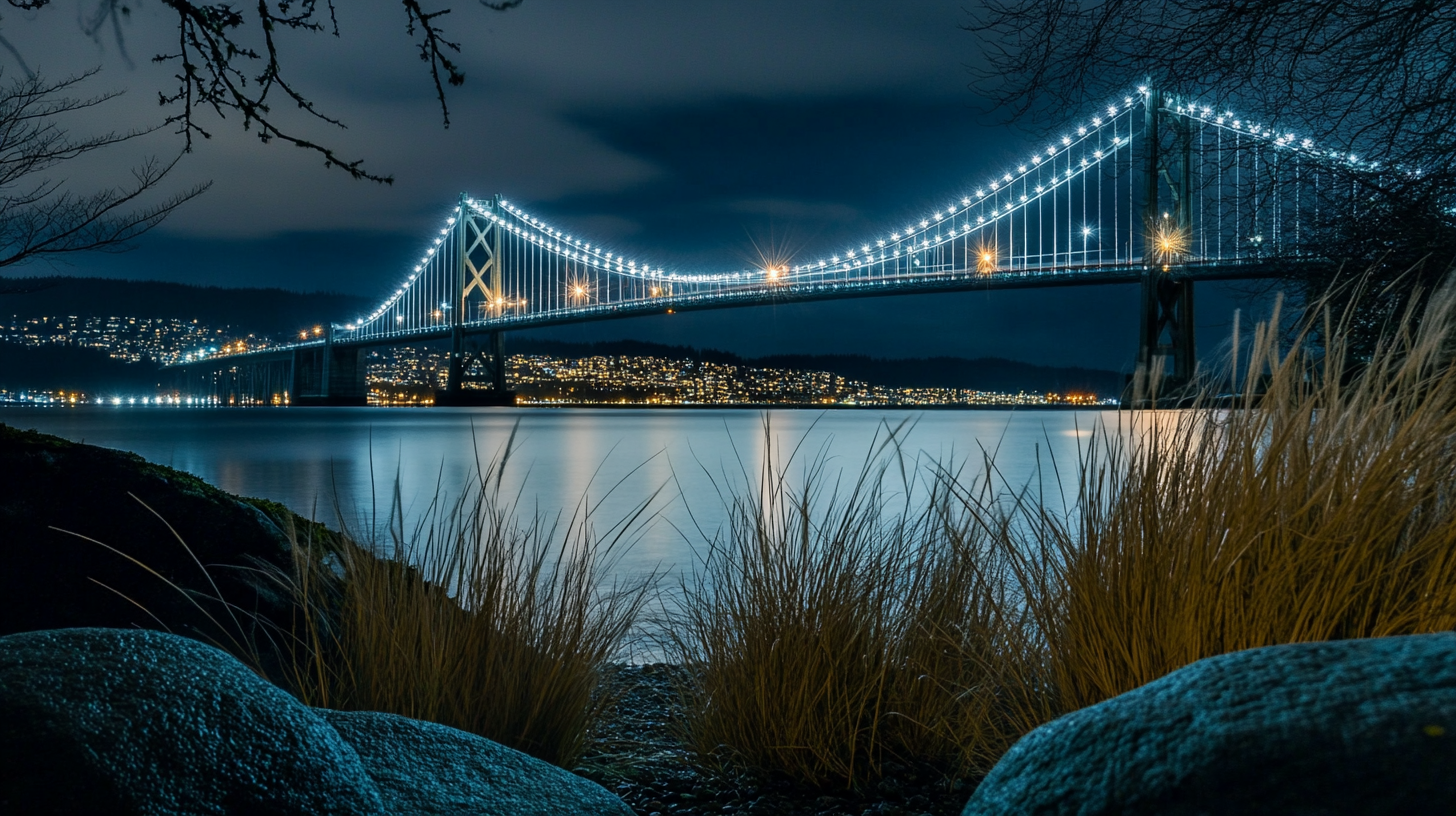 Illuminated Bridge Night