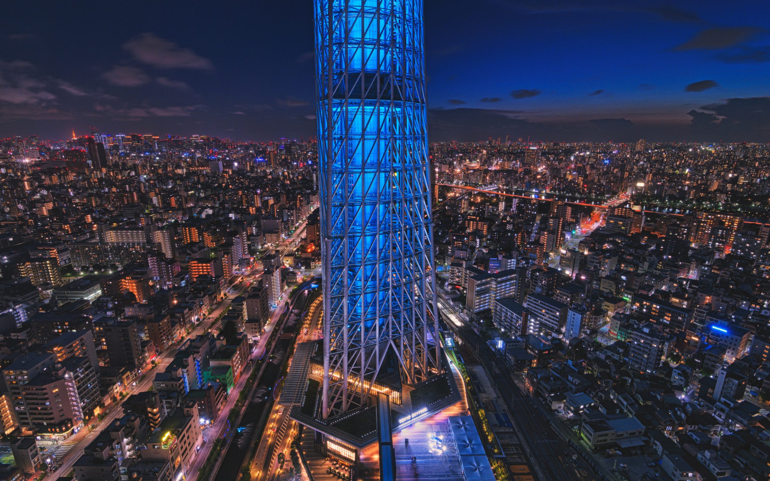 Urban City Night View Buildings