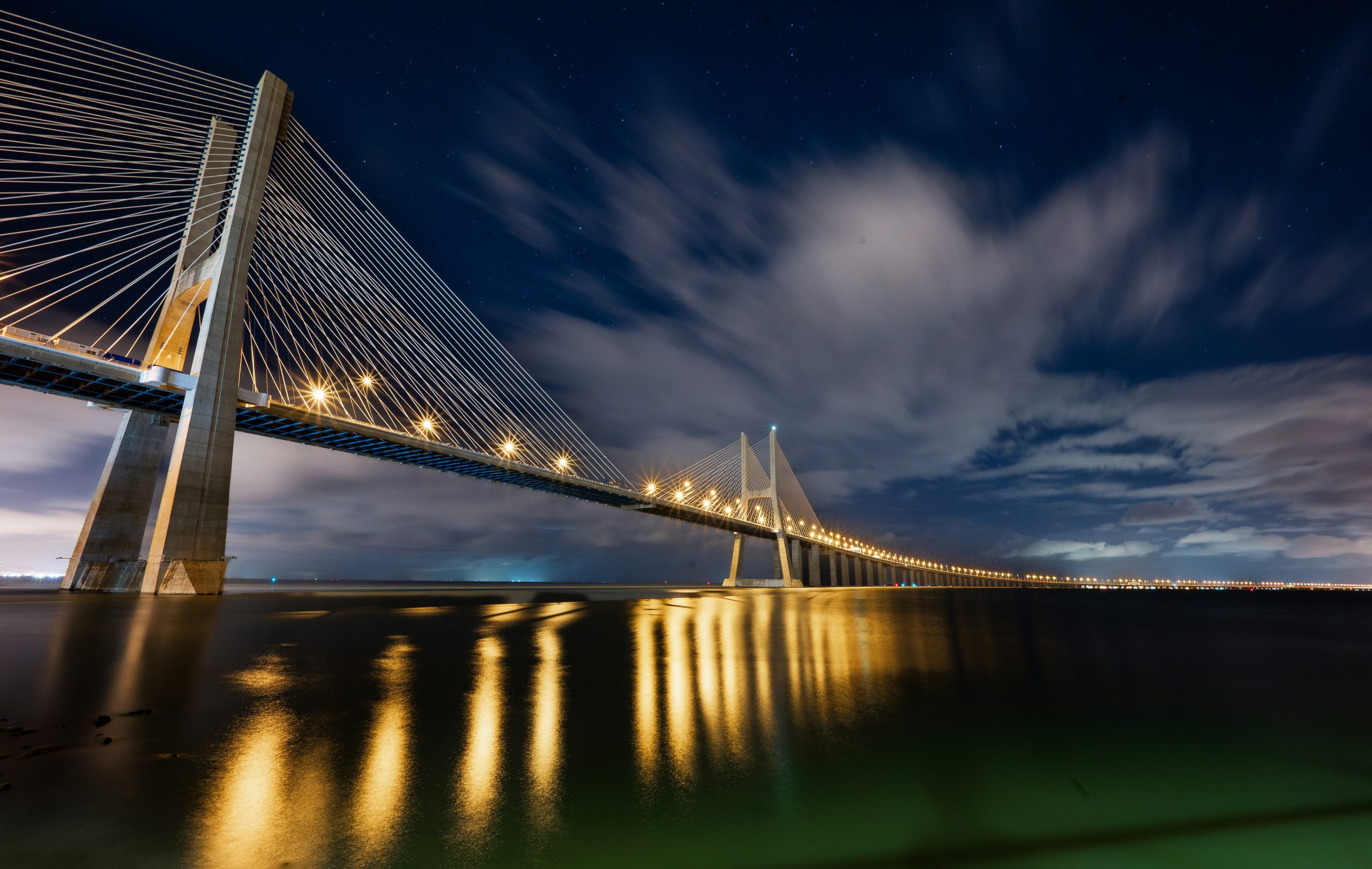 Water Suspended Bridge Night Lights