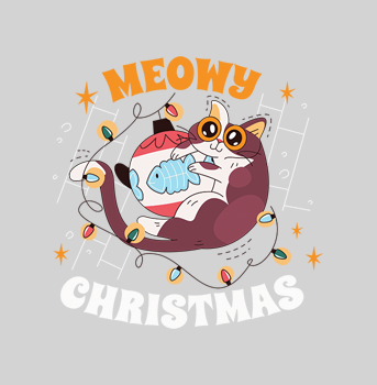 meowy christmas t-shirt hover image