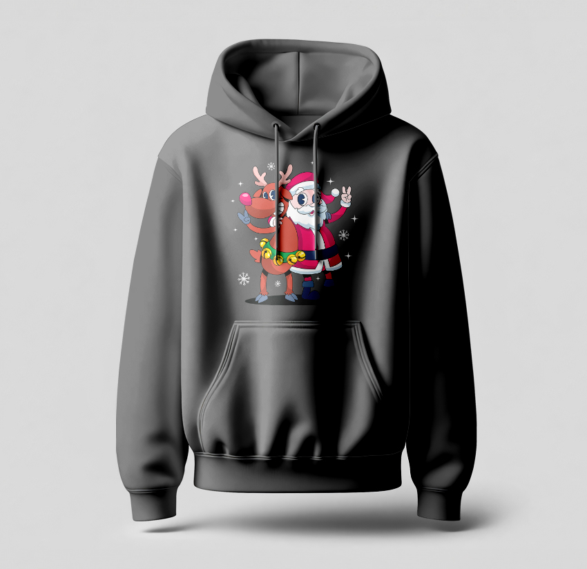 Santa & goat Hoodie