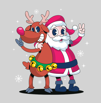 Santa & Reindeer Hoodie hover image