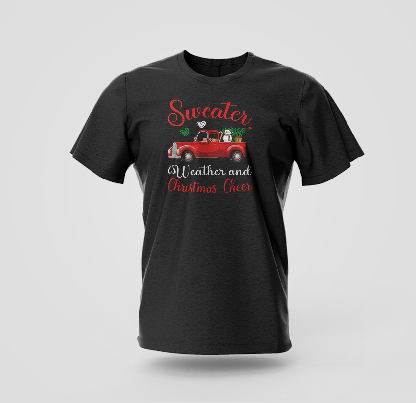 Sweater weather and christmas cheer t-shirt