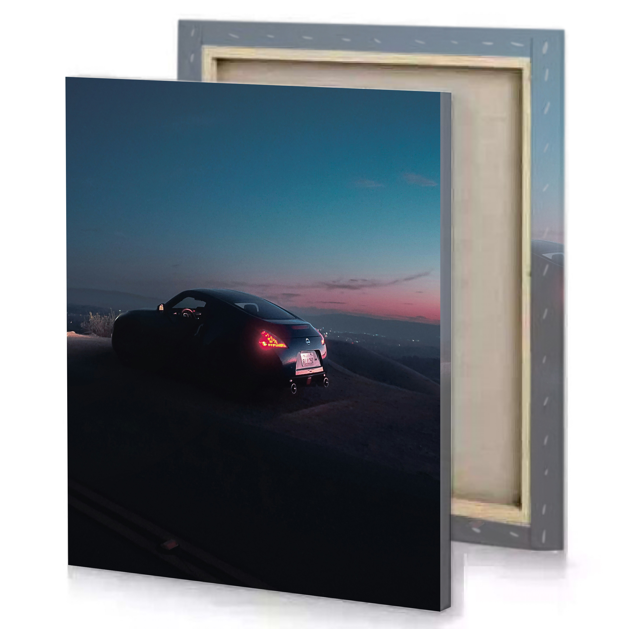 Car On A Mountain Sunset Canvas