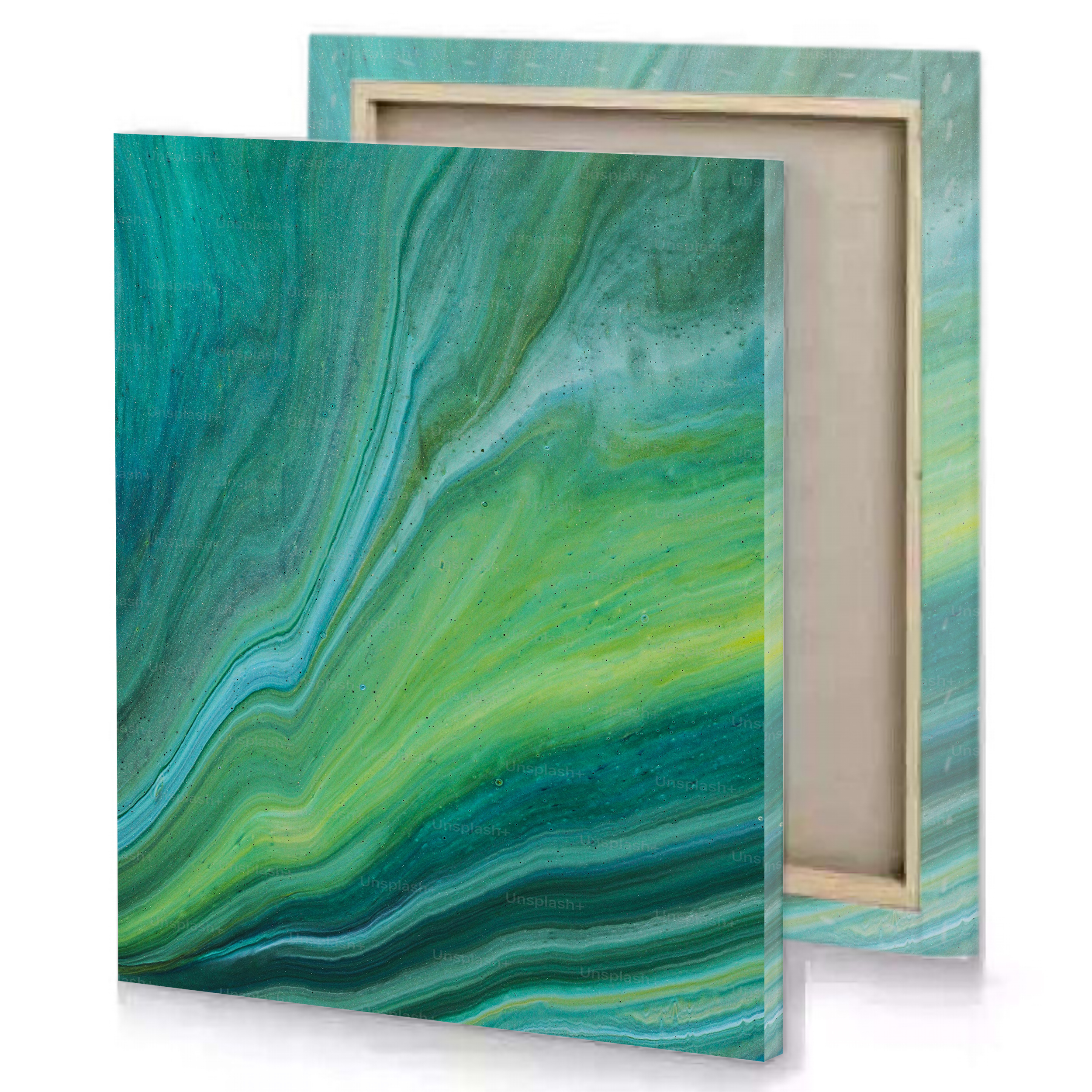 Emerald Acrlyic Paint Abstract Canvas