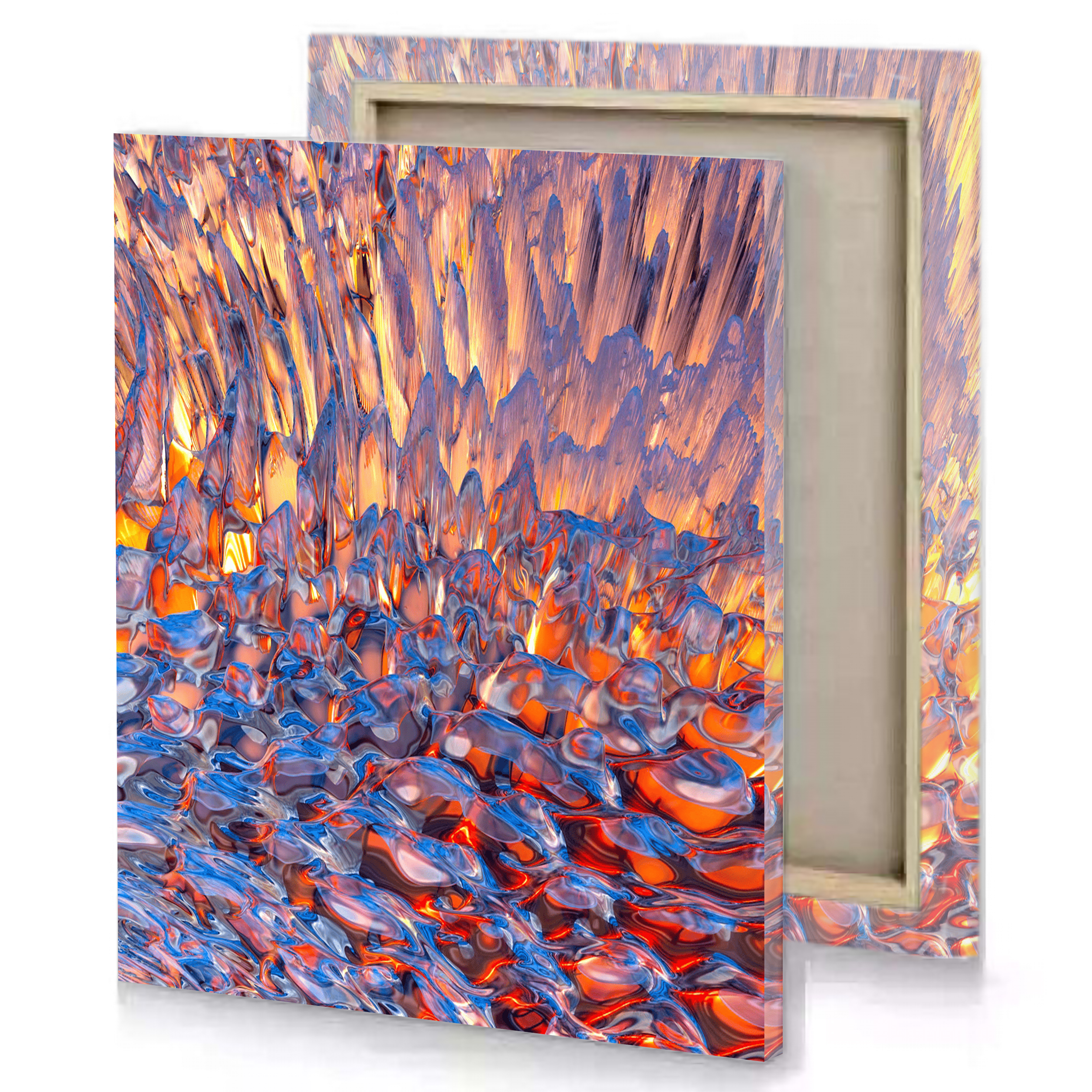 Fire and Ice Abstract Art Canvas