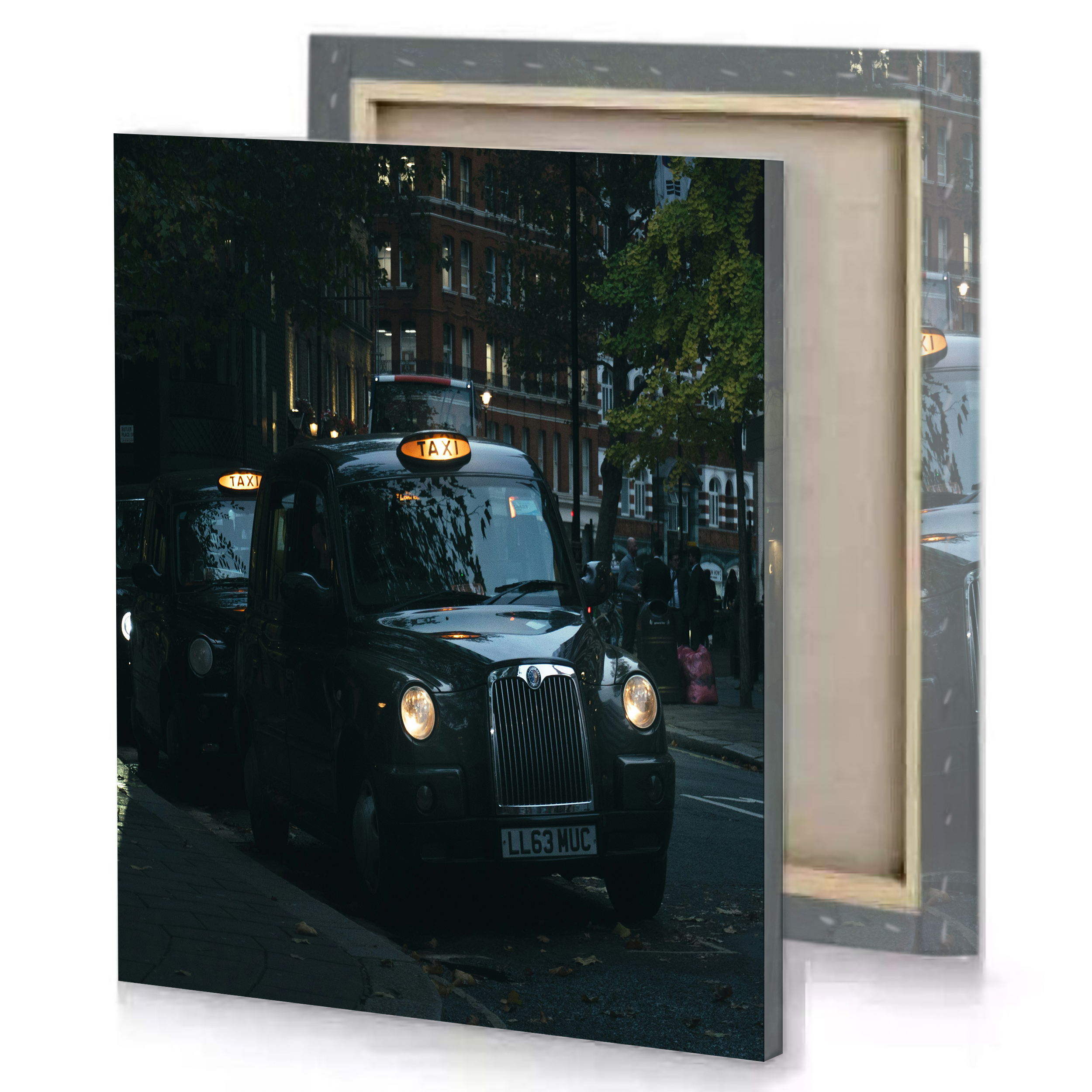 London Taxi Night Canvas