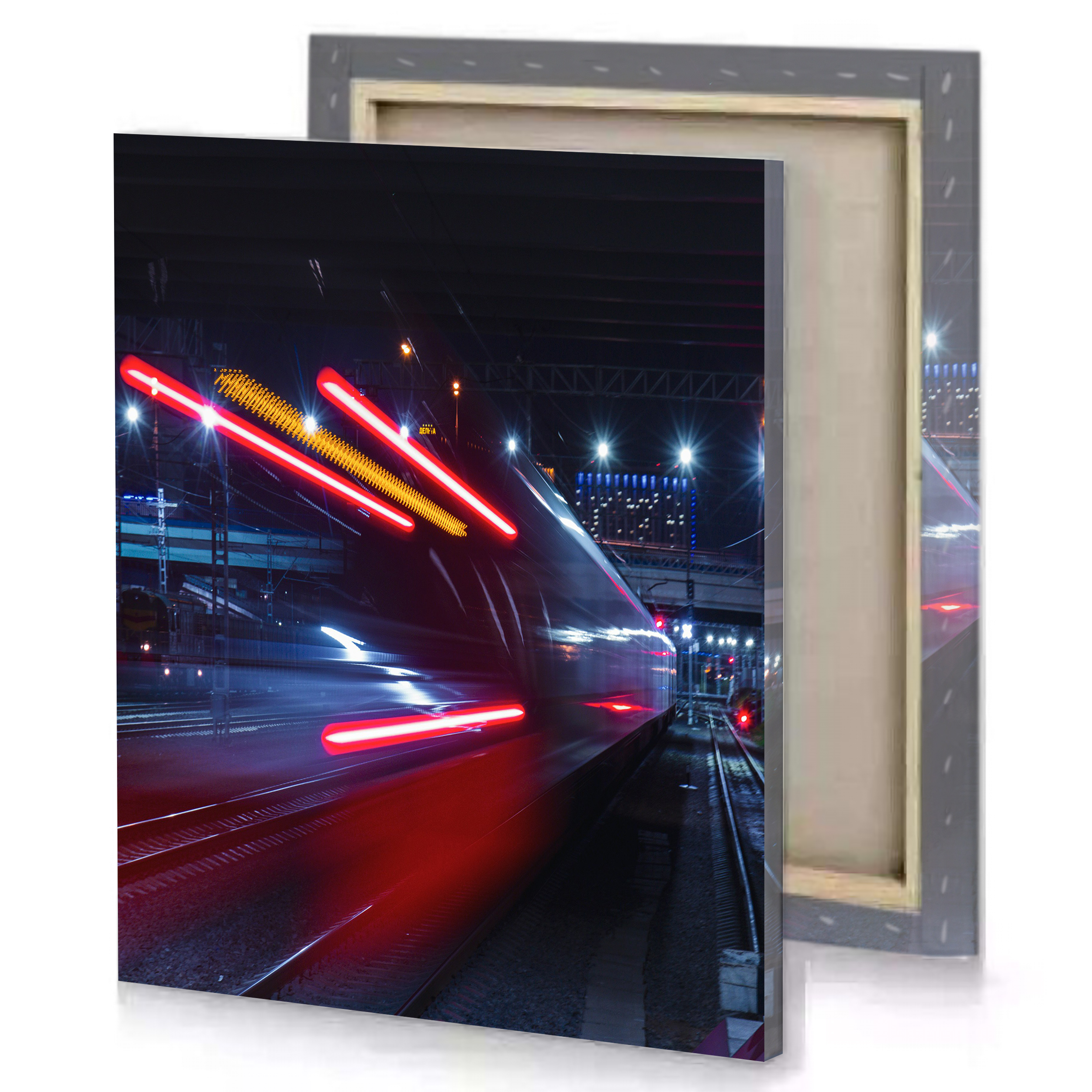 Night Lights Transport City Canvas