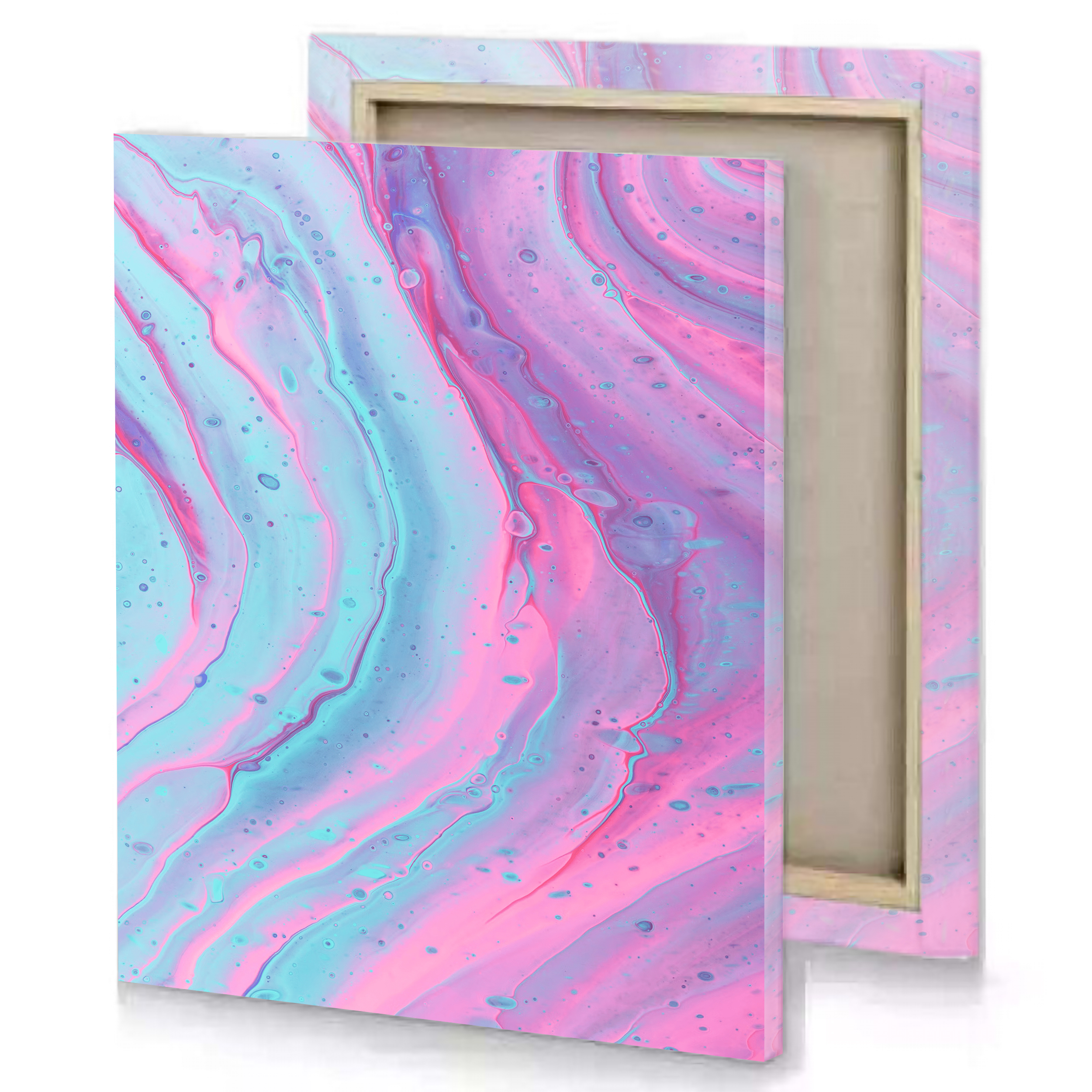 Pink Blue Abstract Art Canvas