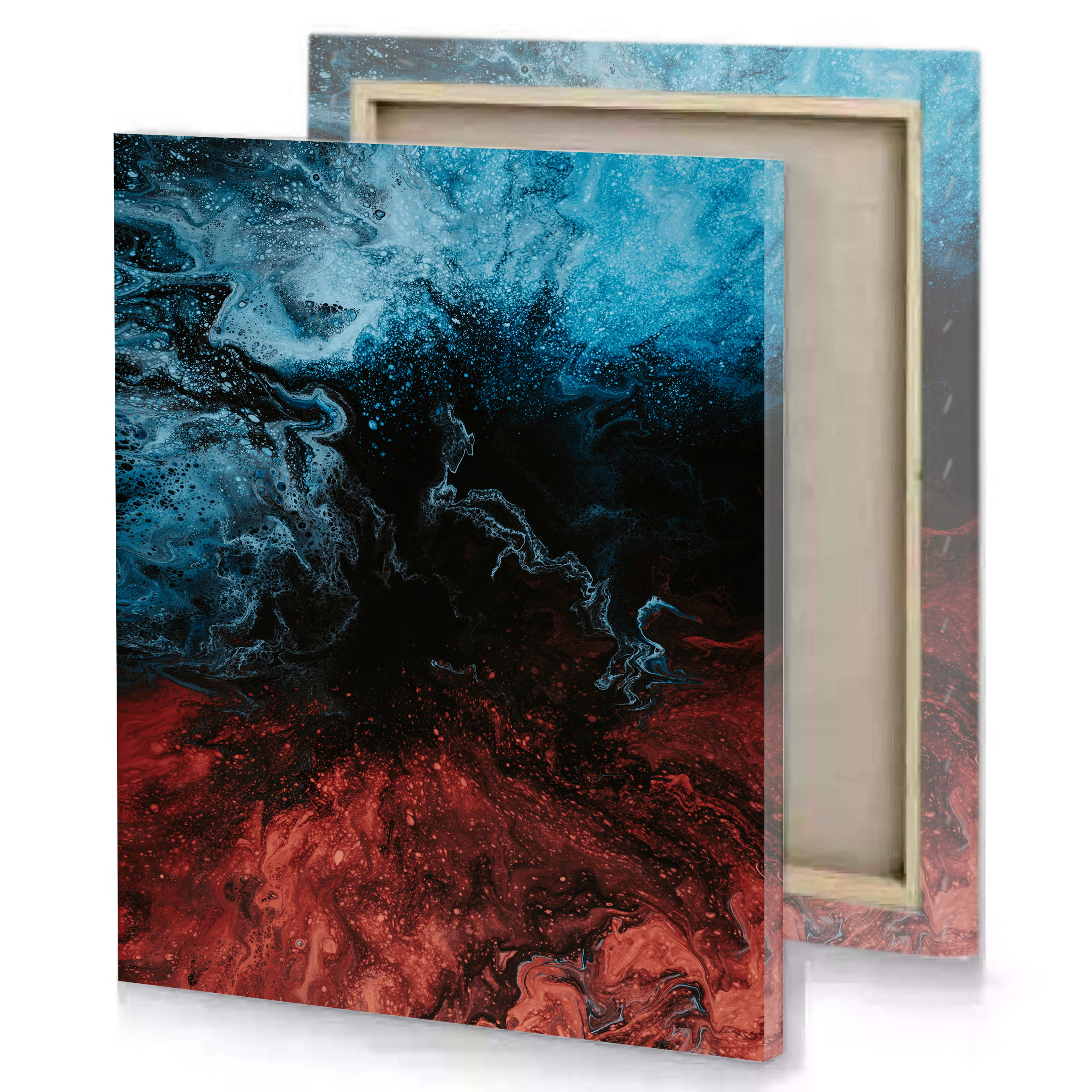 Red Blue Abstract Canvas