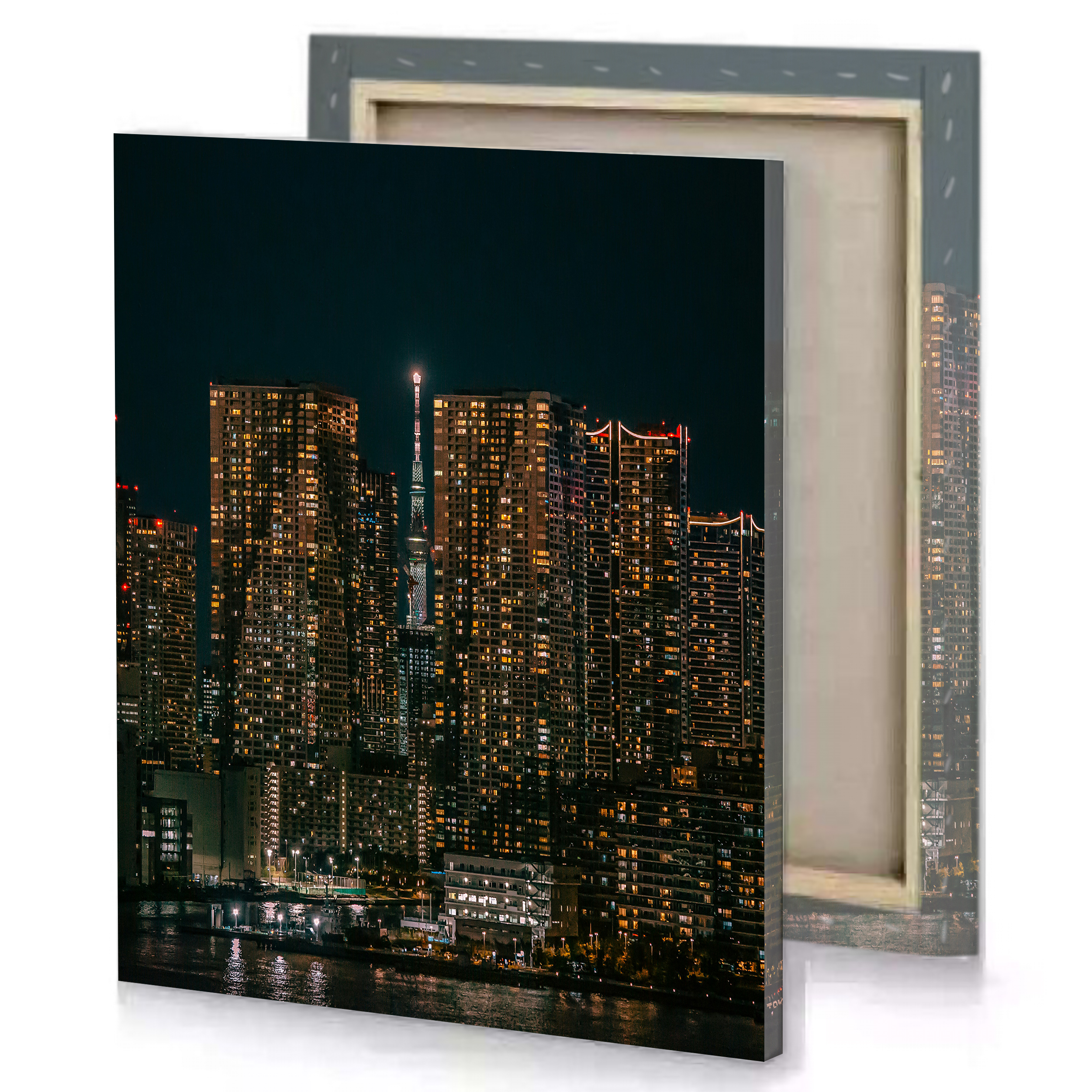 Sky Scrapers Night View Canvas