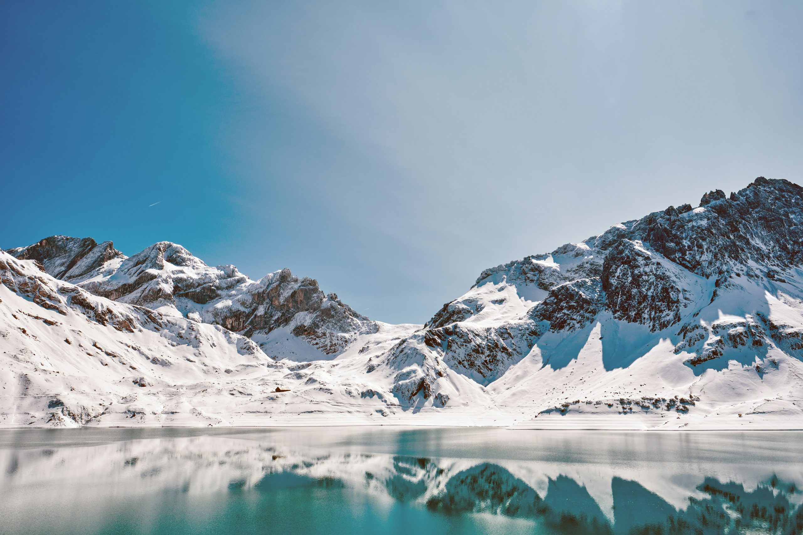 Snow-Capped Mountains and Lake