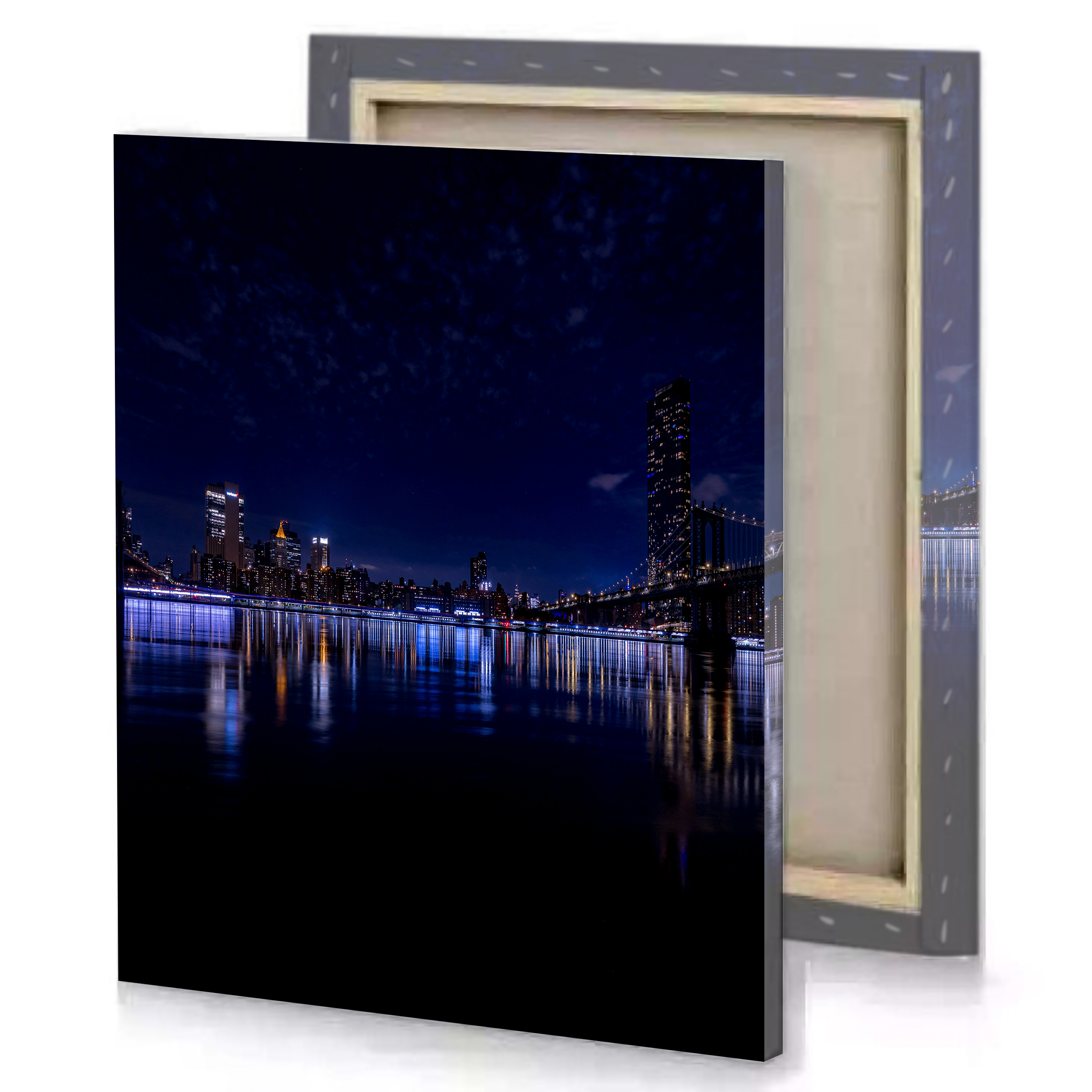 Water Views Bridge Night Canvas